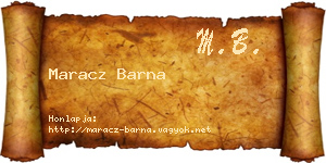 Maracz Barna névjegykártya
